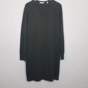 Vince Deep Green V-Neck Sweater Dress
Wool/ Cashmere